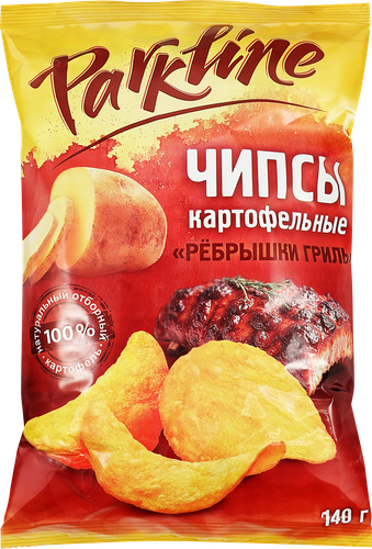 Чипсы картофельные ПАРКЛАЙН Ребрышки гриль, 140г, детальное фото