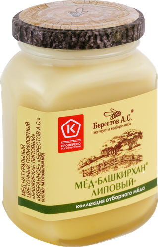 Мед липовый БЕРЕСТОВ А.С. Башкирхан Избранное, 200г, картинка