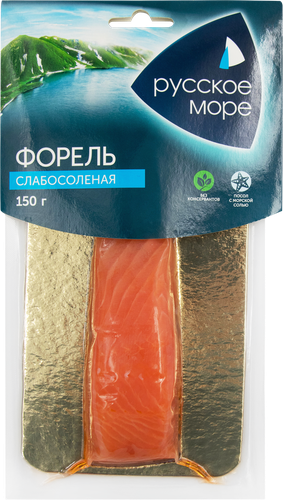 Форель слабосоленая РУССКОЕ МОРЕ филе-кусок, 150г, детальное фото