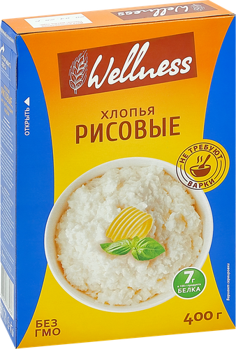 Хлопья рисовые WELLNESS, 400г, фото