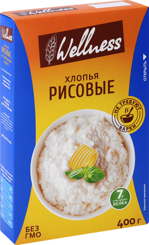 Хлопья рисовые WELLNESS, 400г, вид