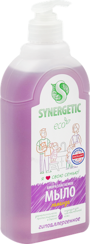 Жидкое мыло для рук и тела SYNERGETIC Лаванда, 500мл, фото