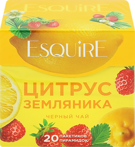 Чай черный ЕSQUIRE Цитрус и земляника, 20пир, детальное фото