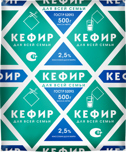 Кефир ДЛЯ ВСЕЙ СЕМЬИ 2,5%, без змж, 500г, детальное фото