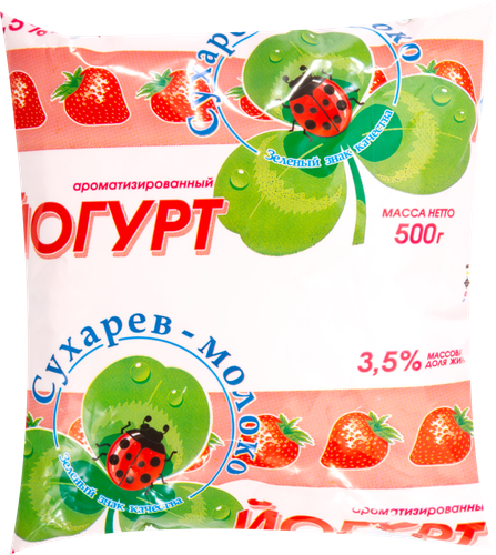 Йогурт питьевой ИЖМОЛОКО с ароматом земляника 3,5%, без змж, 500г, крупный план