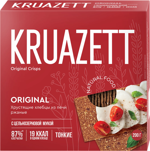 Хлебцы KRUAZETT тонкие ржаные, 200г, вид