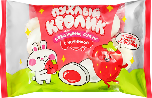 Суфле ПУХЛЫЙ КРОЛИК Воздушное с клубникой, 85г, фото