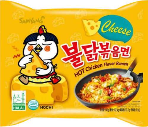 Лапша быстрого приготовления SAMYANG BULDAK со вкусом курицы и сыра, острая, 140г, изображение