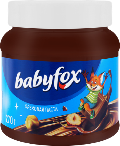 Паста шоколадно-ореховая BABYFOX, 270г, крупный план