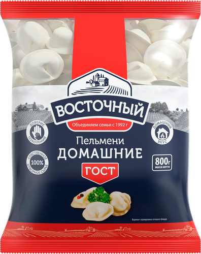 Пельмени ВОСТОЧНЫЙ Домашние, 800г, крупный план