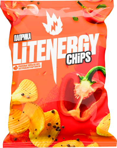Чипсы картофельные LIT ENERGY Паприка, 120г, детальное фото