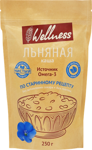 Льняная каша WELLNESS, 250г, крупный план