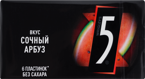 Жевательная резинка FIVE Сочный арбуз, без сахара, 15,6г, детальное фото