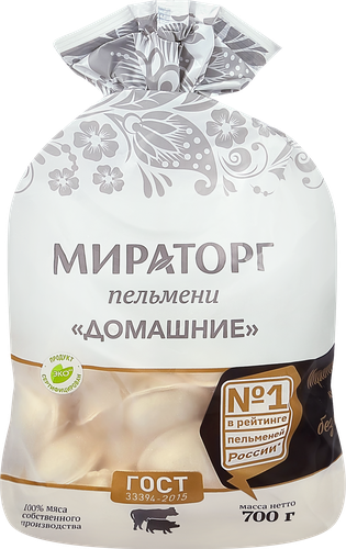 Пельмени МИРАТОРГ Домашние, 700г, крупный план