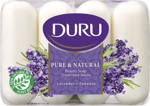 Мыло туалетное DURU Pure&Natural Лаванда, 4х85г, изображение