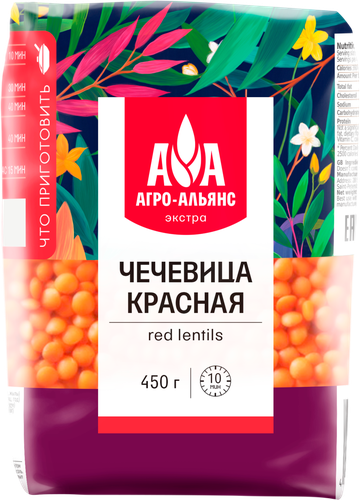 Чечевица красная АГРО-АЛЬЯНС Экстра, 450г, детальное фото