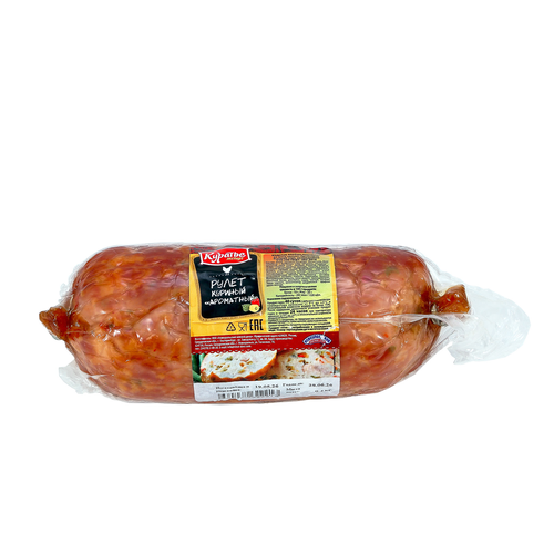 Рулет куриный варено-копченый КУРАТЬЕ Ароматный, 400г, картинка