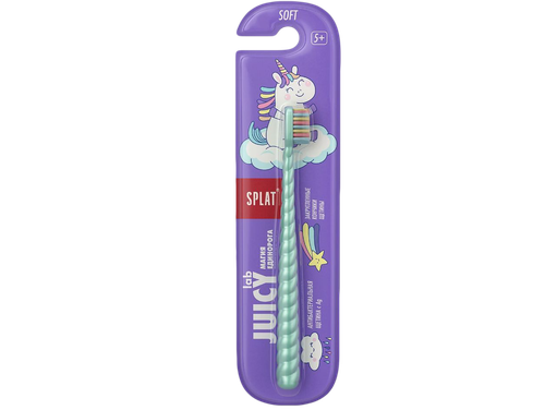 Зубная щетка детская SPLAT Juicy Lab Магия единорога с ионами серебра,  жемчужная, с 4 лет, изображение