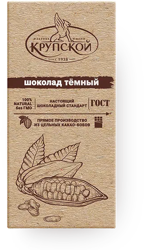Шоколад темный Ф.КРУПСКОЙ Настоящий, 85г, детальное фото