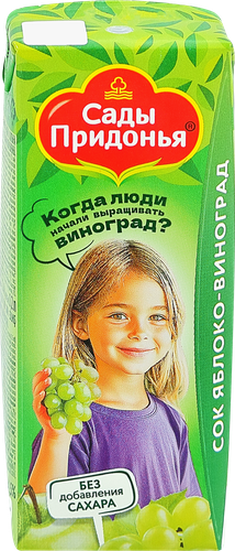 Сок САДЫ ПРИДОНЬЯ Яблоко и виноград, с 6 месяцев, 200мл, детальное фото