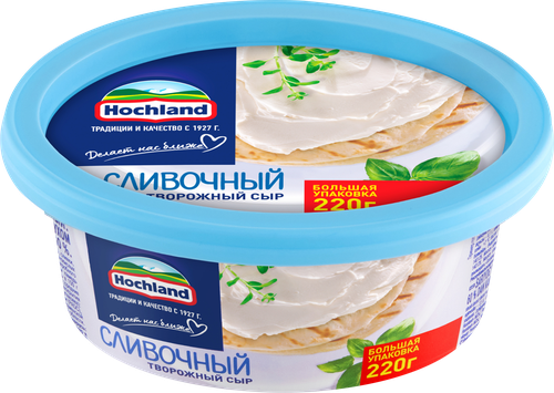 Сыр творожный HOCHLAND сливочный 60%, без змж, 220г, вид