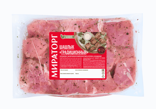 Шашлык свиной ТРАДИЦИОННЫЙ охл. вес. МИРАТОРГ, крупный план