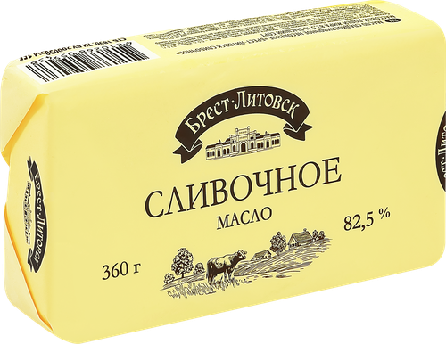 Масло сладкосливочное БРЕСТ-ЛИТОВСК 82,5%, без змж, 360г, фотография