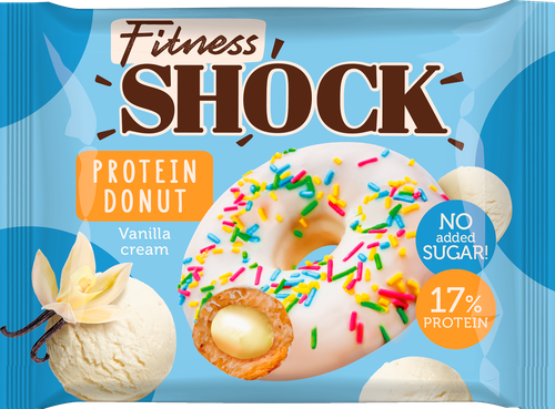 Пирожное протеиновое FITNESSHOCK Донат с ванильной начинкой, 70г, детальное фото