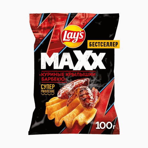 Чипсы картофельные LAY'S Махх Куриные крылышки барбекю, 100г, фотография