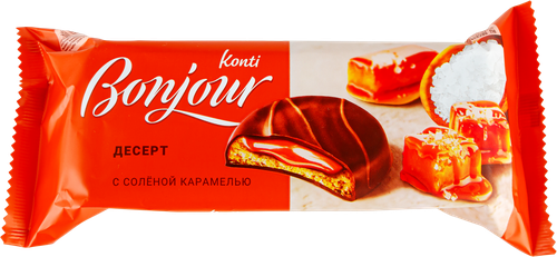 Десерт KONTI Бонжур с соленой карамелью, 220г, фотография
