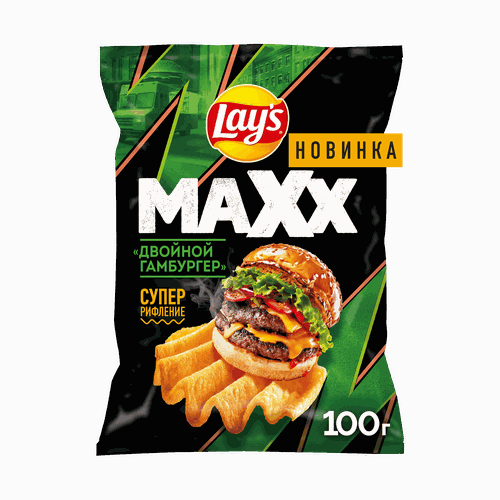 Чипсы картофельные LAY'S Махх Двойной гамбургер, 100г, картинка