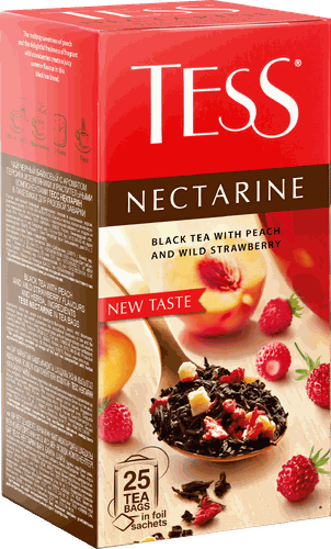 Чай черный TESS Nectarine с ароматом персика и земляники, 25пак, детальное фото