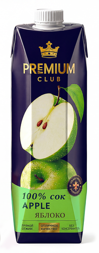 Сок PREMIUM CLUB Яблочный восстановленный, 1л, детальное фото