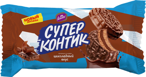 Печенье-сэндвич KONTI Супер Контик шоколад, 100г, картинка