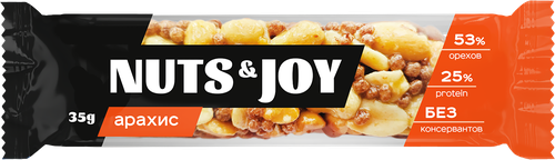Батончик орехово-злаковый протеиновый NUTS&JOY Арахис, 35г, вид