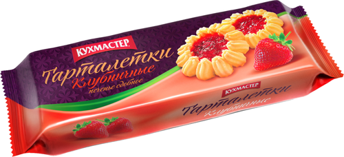 Печенье КУХМАСТЕР Клубничные тарталетки, 240г, фото