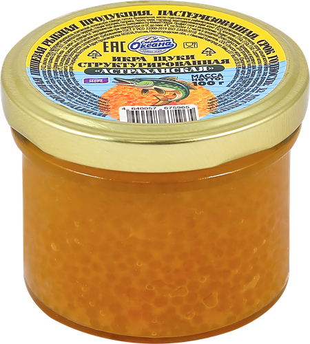 Икра щуки ЛУНСКОЕ МОРЕ структурированная, 100г, крупный план