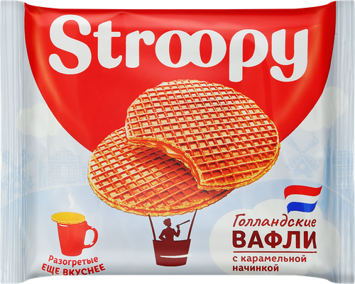 Вафли STROOPY Голландские c карамельной начинкой, 30г, фотография