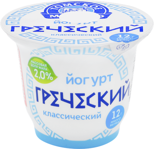 Йогурт ТОМСКОЕ МОЛОКО Греческий 2%, без змж, 160г, вид