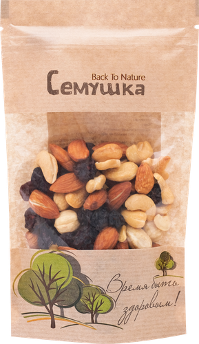Смесь СЕМУШКА жареные орехи и изюм, 110г, картинка
