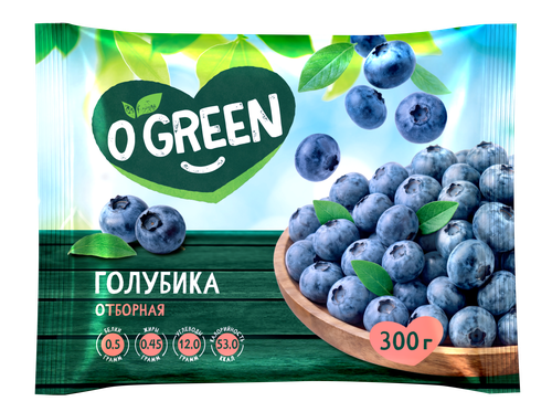 Голубика O`GREEN быстрозамороженная, 300г, картинка