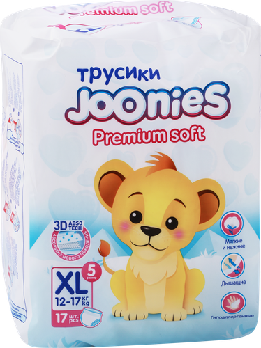 Подгузники-трусики JOONIES Premium Soft XL 12–17кг, 17шт, фотография