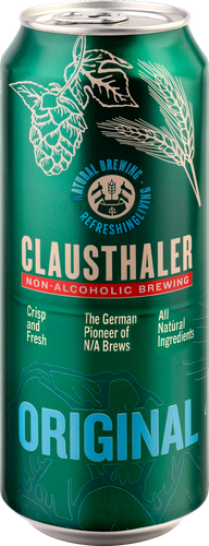 Пиво светлое безалкогольное CLAUSTHALER Original фильтрованное пастеризованное, не более 0,5%, ж/б, 0,5л, детальное фото