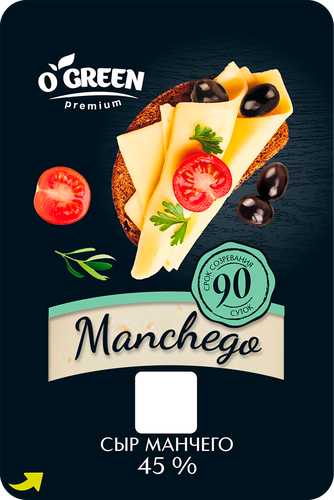 Сыр O`GREEN PREMIUM Манчего 45%, без змж, 150г, фото