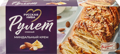 Рулет сдобный РУССКАЯ НИВА Твист Миндальный крем, 300г, картинка
