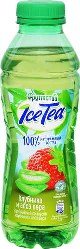 Напиток сокосодержащий ФРУТМОТИВ Ice Tea Зеленый чай Клубника и алоэ вера, 0.5л, изображение