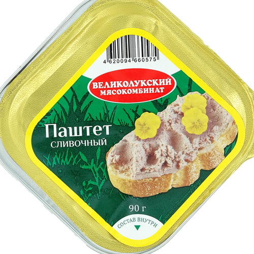 Паштет ВЕЛИКОЛУКСКИЙ МК Сливочный, 90г, вид