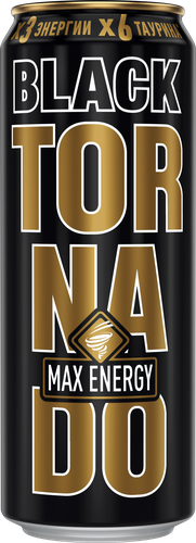 Энергетический напиток  TORNADO MAX ENERGY Black ж/б 0,45л., фотография