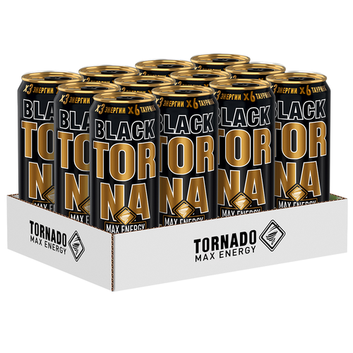 Энергетический напиток  TORNADO MAX ENERGY Black ж/б 0,45л., детальное фото