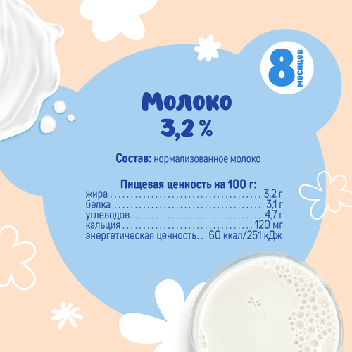 Молоко детское ДАНОН БЗМЖ "Тема" 3,2% т/п 200мл., картинка